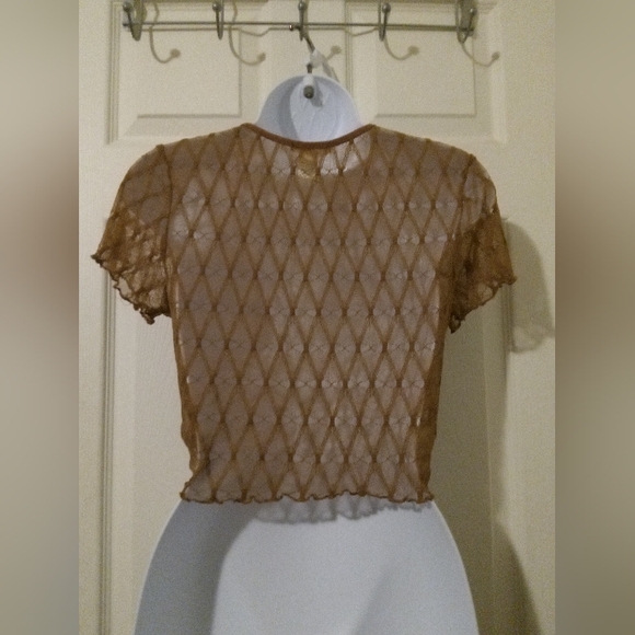 Bozzolo light brown 🤎 see through crop top - Picture 3 of 4